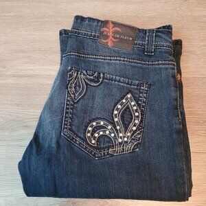 Jeans De Fleur Jeans Size 13 Wide Leg Flare Mid Rise Embellished Boho Western